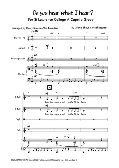 Do You Hear What I Hear (arr. Ian Founders)