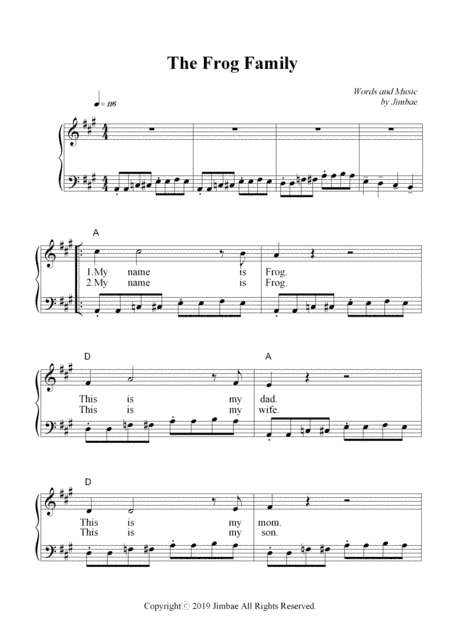 The frog family (Children's Easy Piano)