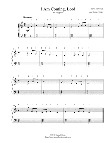 I Am Coming, Lord (I Hear Thy Welcome Voice) - for easy piano (arr. Samuel Stokes)