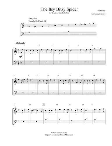 The Itsy Bitsy Spider - for 2-octave handbell choir (arr. Samuel Stokes)