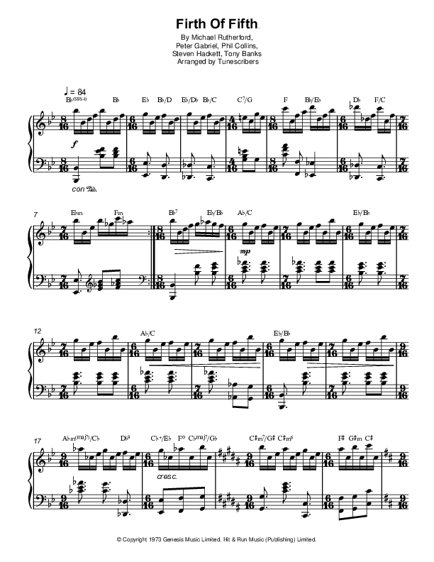 Firth Of Fifth (arr. Tunescribers)