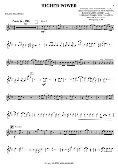 Higher Power (arr. Zachary Corbett)