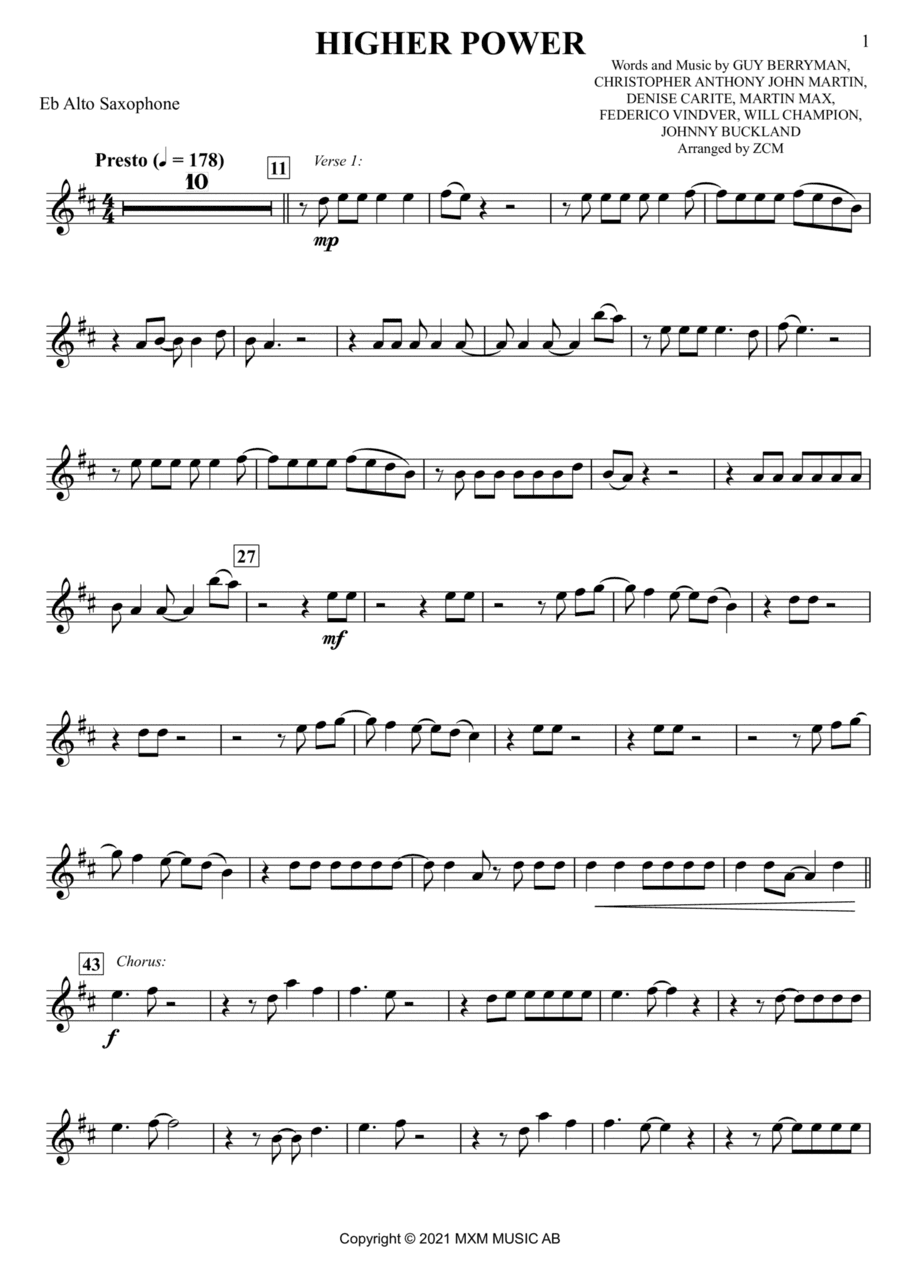 Higher Power (arr. Zachary Corbett)