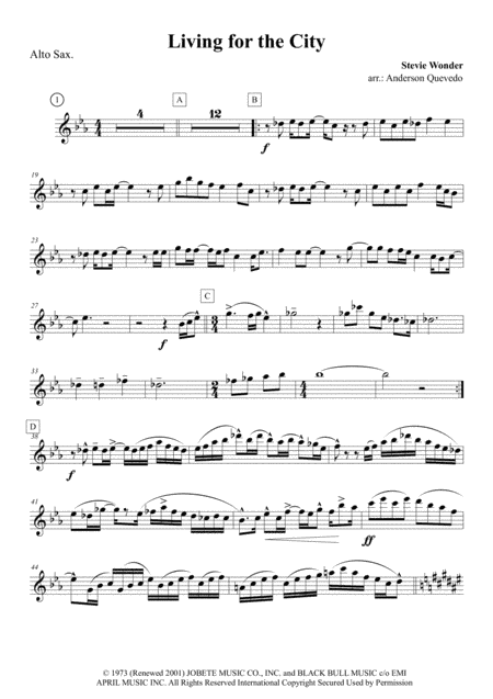 Living For The City (arr. Anderson Quevedo)