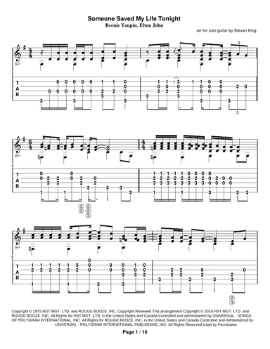 Someone Saved My Life Tonight (arr. Steven Michael King)