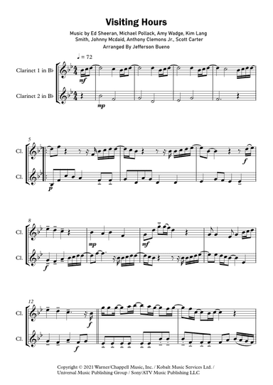 Visiting Hours (arr. Jefferson Bueno)