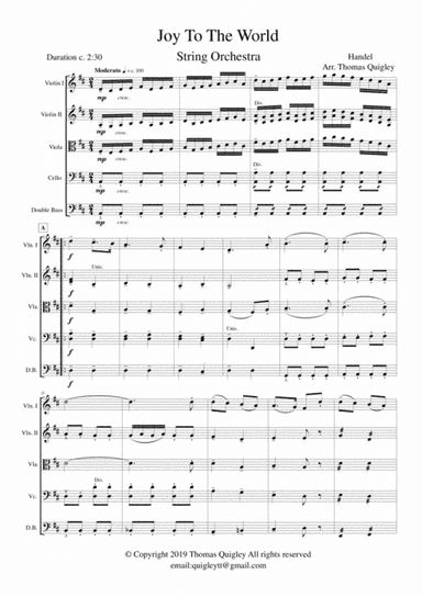 Joy To The World (arr. Thomas Quigley)