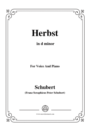 Schubert-Herbst(Autumn),in d minor,D.945,for Voice and Piano (arr. MSM)