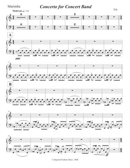 Concerto for Concert Band (2011) Marimba part