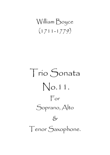 Trio Sonata No.11 (arr. Spence Bundy)