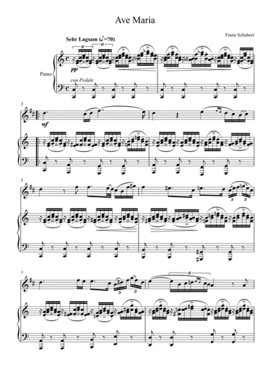 Franz Schubert - Ave Maria (Saxophone Tenor) C Key   (arr. André Laitano)