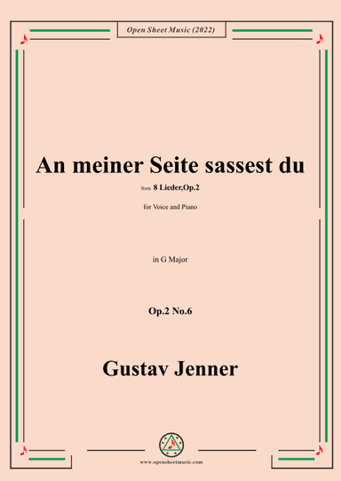 Jenner-An meiner Seite sassest du,in G Major,Op.2 No.6 (arr. OSM Press)