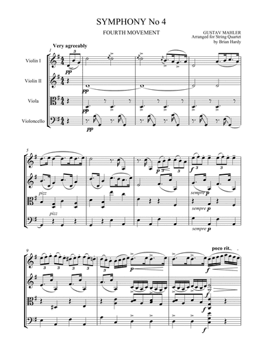 Mahler Symphony No. 4 - Fourth Movement (arr. Brian Hardy, Bacchus Quartet)