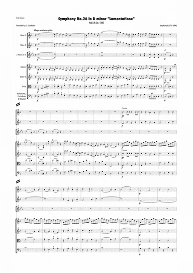 Haydn - Symphony No.26 in D minor, Hob.I:26 "Lamentatione" (arr. J.G. Cucó Barber)