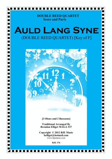 Auld Lang Syne - Double Reed Quartet Score and Parts PDF (arr. Brendan Elliget MAGA 537)