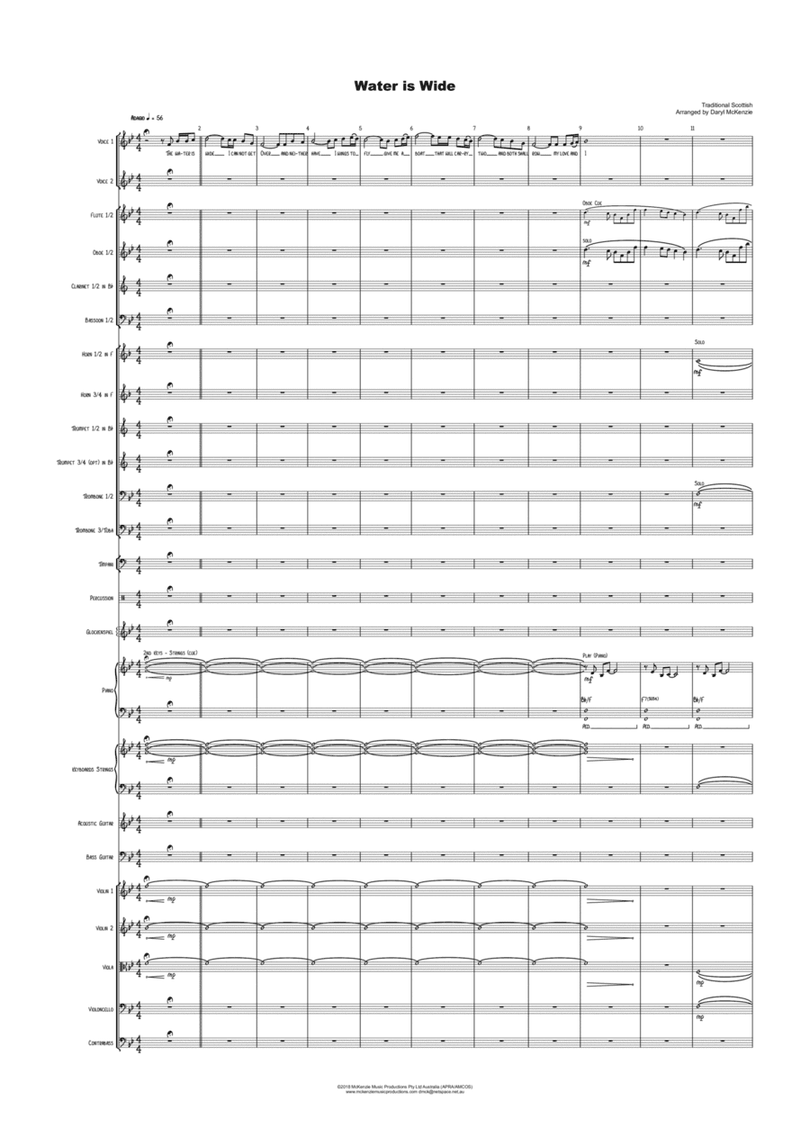 The Water is Wide Vocal Duet or Vocal Solo with Pops Orchestra (arr. Daryl McKenzie)