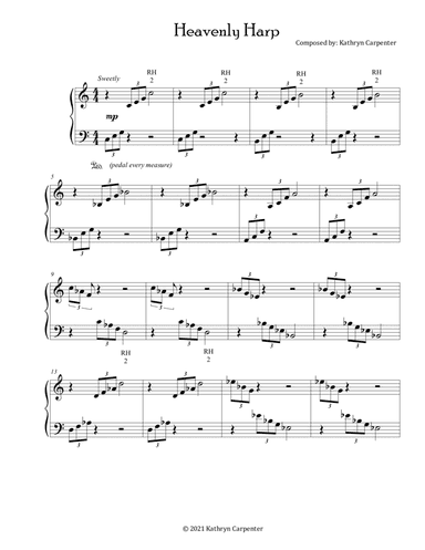 Heavenly Harp (Intermediate Piano Solo)