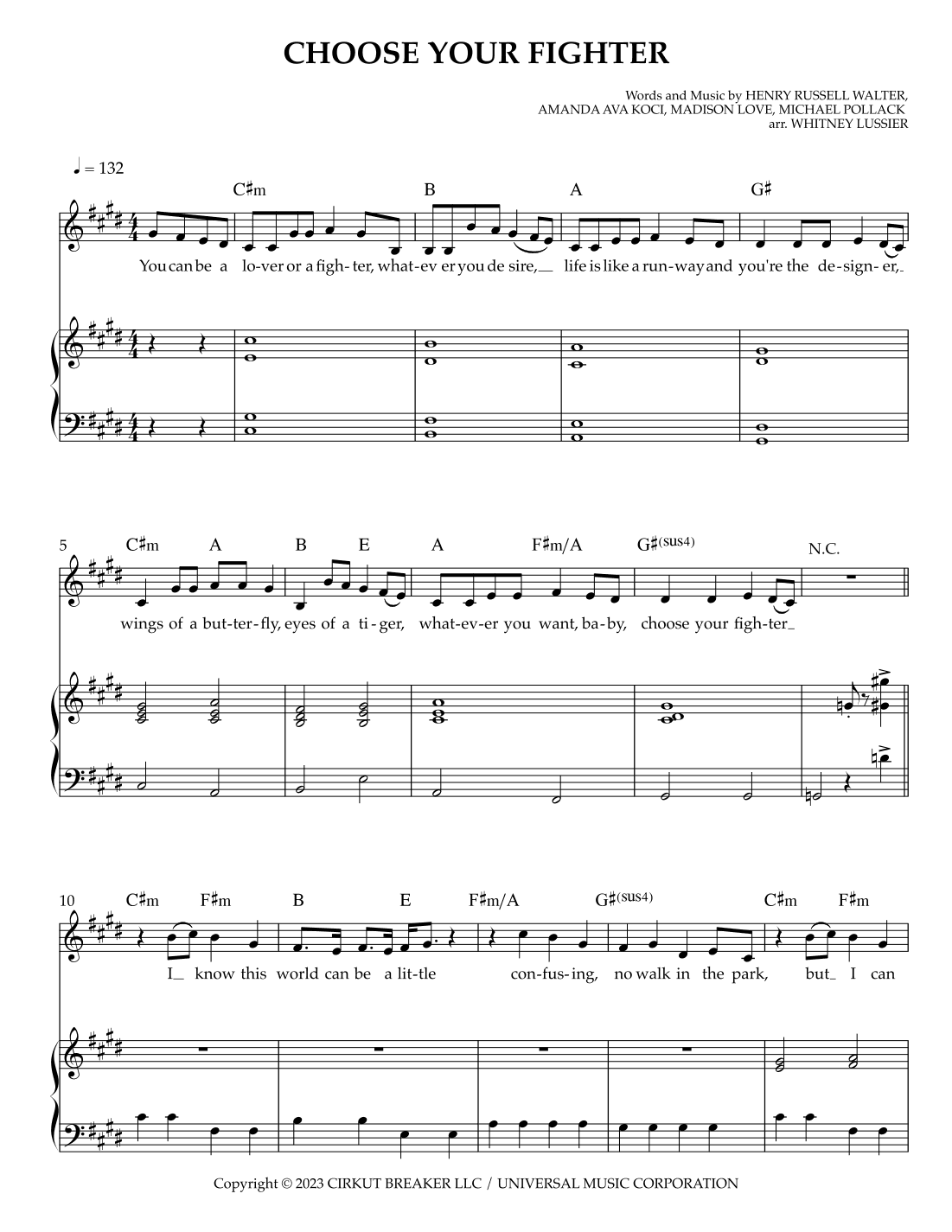 Choose Your Fighter (arr. Whitney Lussier)