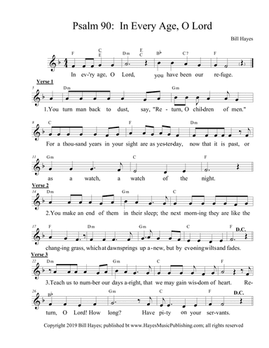 Psalm 90:  In Every Age - leadsheet