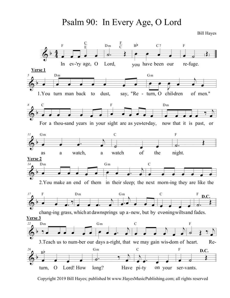 Psalm 90:  In Every Age - leadsheet