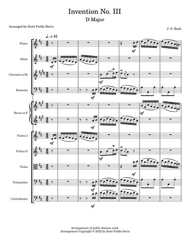 Bach Invention No. 3 for Orchestra (arr. Scott Fields Davis)