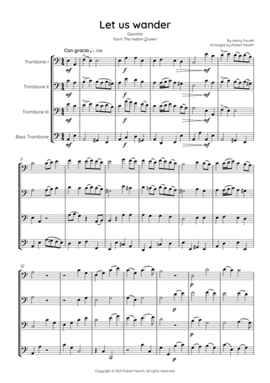 Let us wander (Purcell) for Trombone Quartet (arr. Robert Newth)