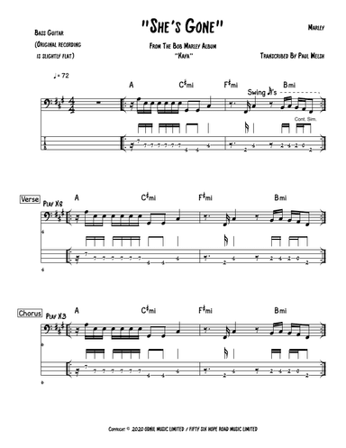 She's Gone (arr. Accubass)