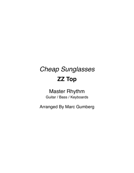 Cheap Sunglasses (arr. Marc Gumberg)
