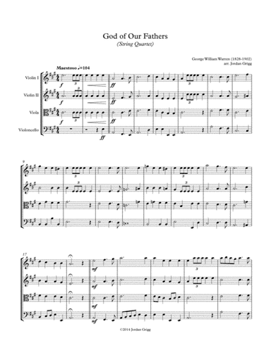 God of Our Fathers (String Quartet) (arr. Jordan Grigg)