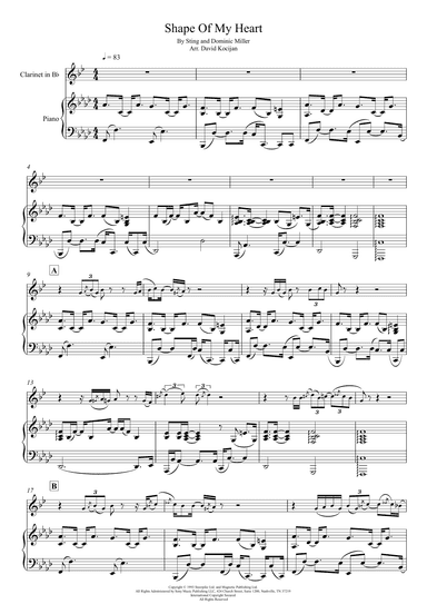 Shape Of My Heart (arr. David Kocijan)