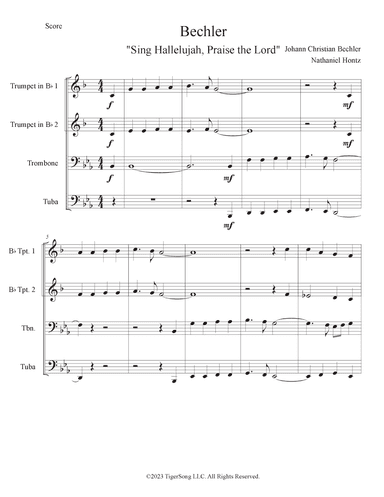 Bechler: Sing Hallelujah, Praise the Lord (Easter Hymn) for Brass Quartet (arr. Nathaniel Hontz)