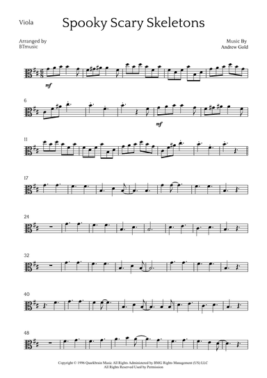 Spooky Scary Skeletons (arr. BTmusic)