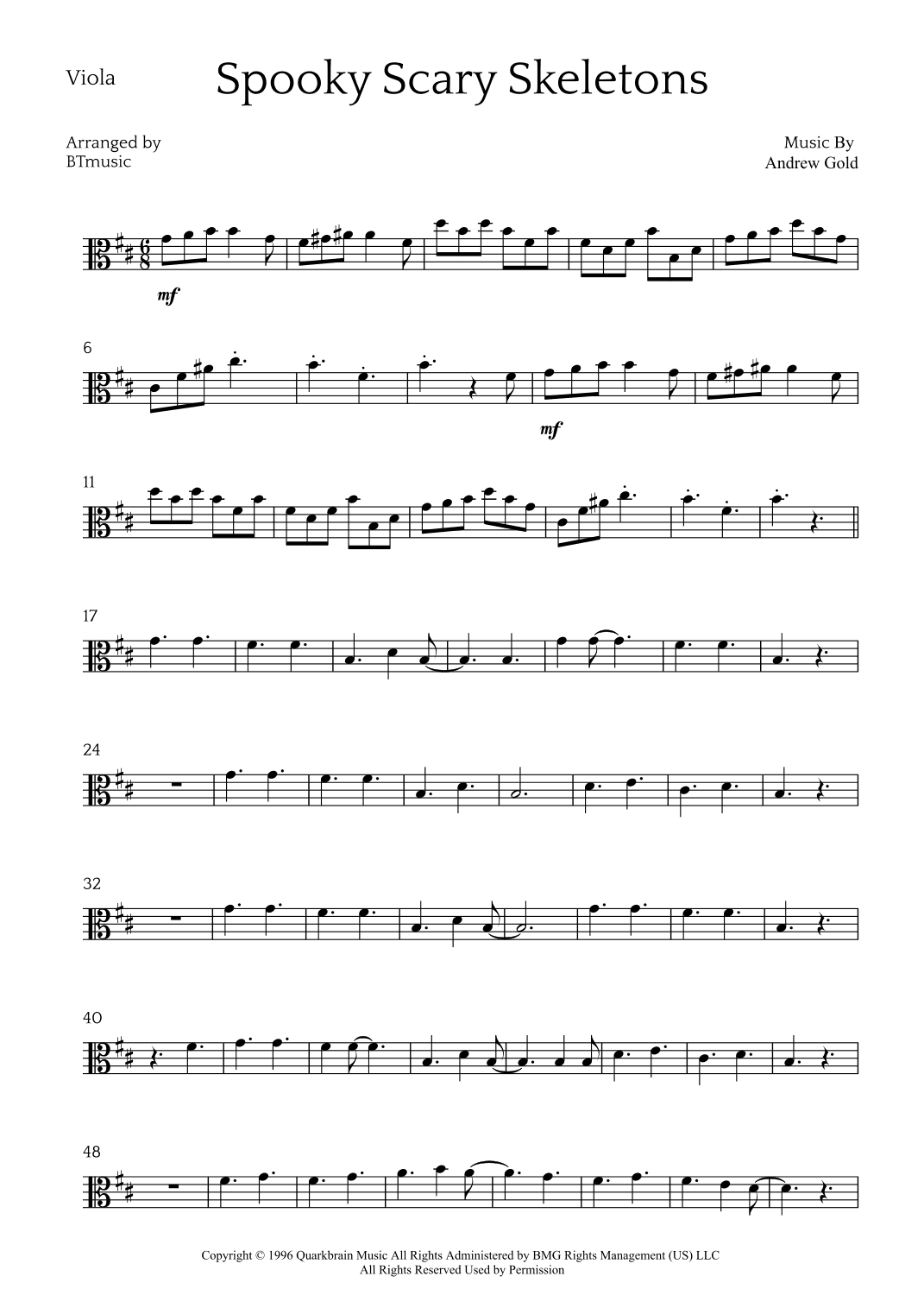Spooky Scary Skeletons (arr. BTmusic)