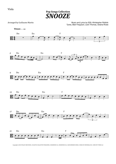 Snooze (arr. Guillaume Martin)