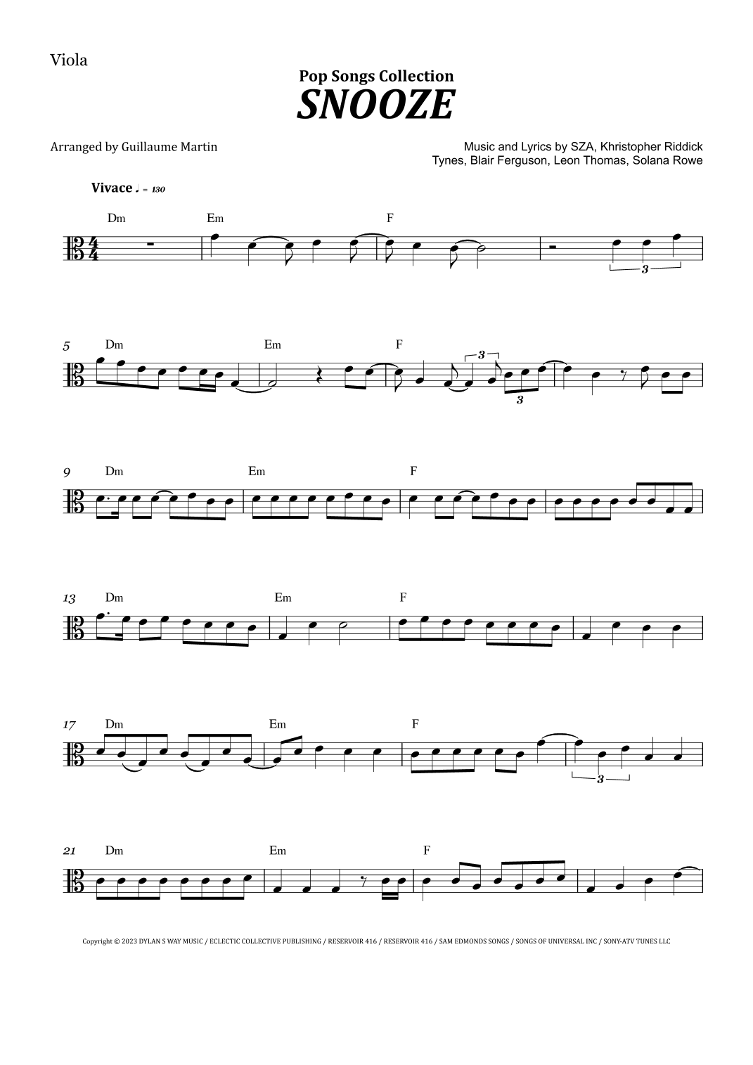 Snooze (arr. Guillaume Martin)