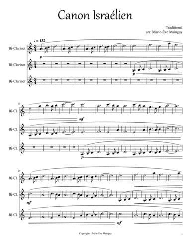 Canon Israélien (arr. Marie-Ève Mainguy)