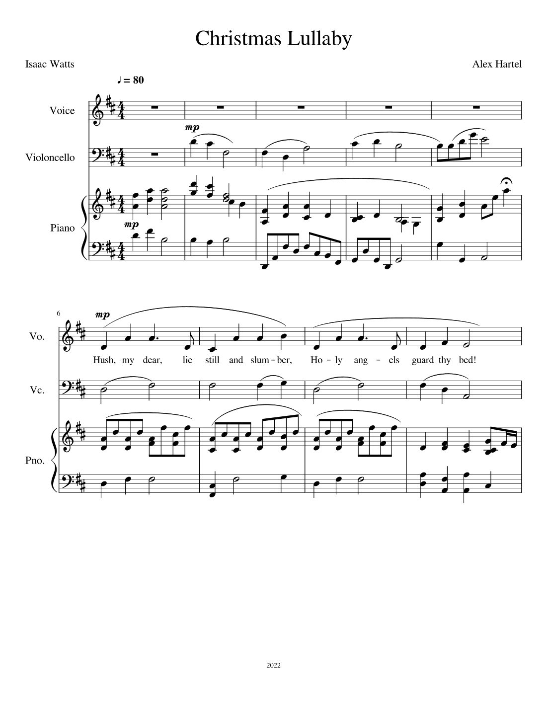 Christmas Lullaby (Hush, My Dear, Lie Still and Slumber)
