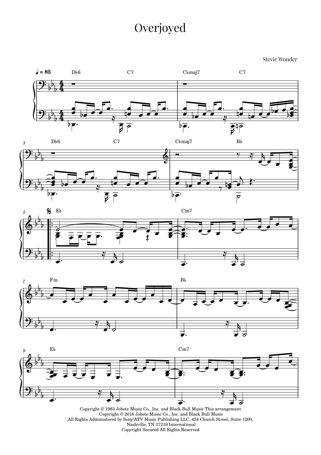 Overjoyed (arr. Roger da Luz)