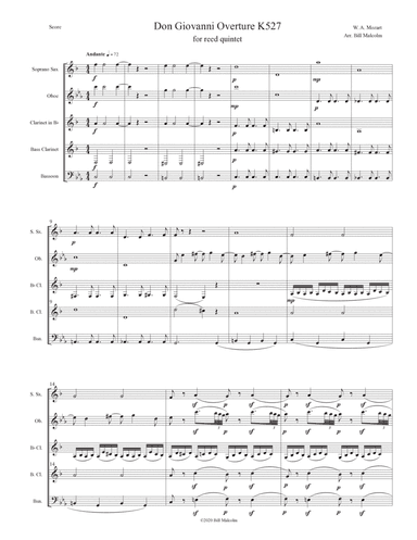 Don Giovanni Overture for reed quintet (arr. Bill Malcolm)