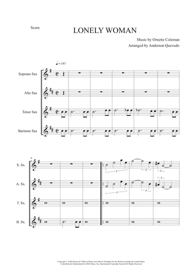 Lonely Woman (arr. Anderson Quevedo)