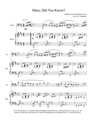 Mary, Did You Know? (arr. B. C. Dockery)