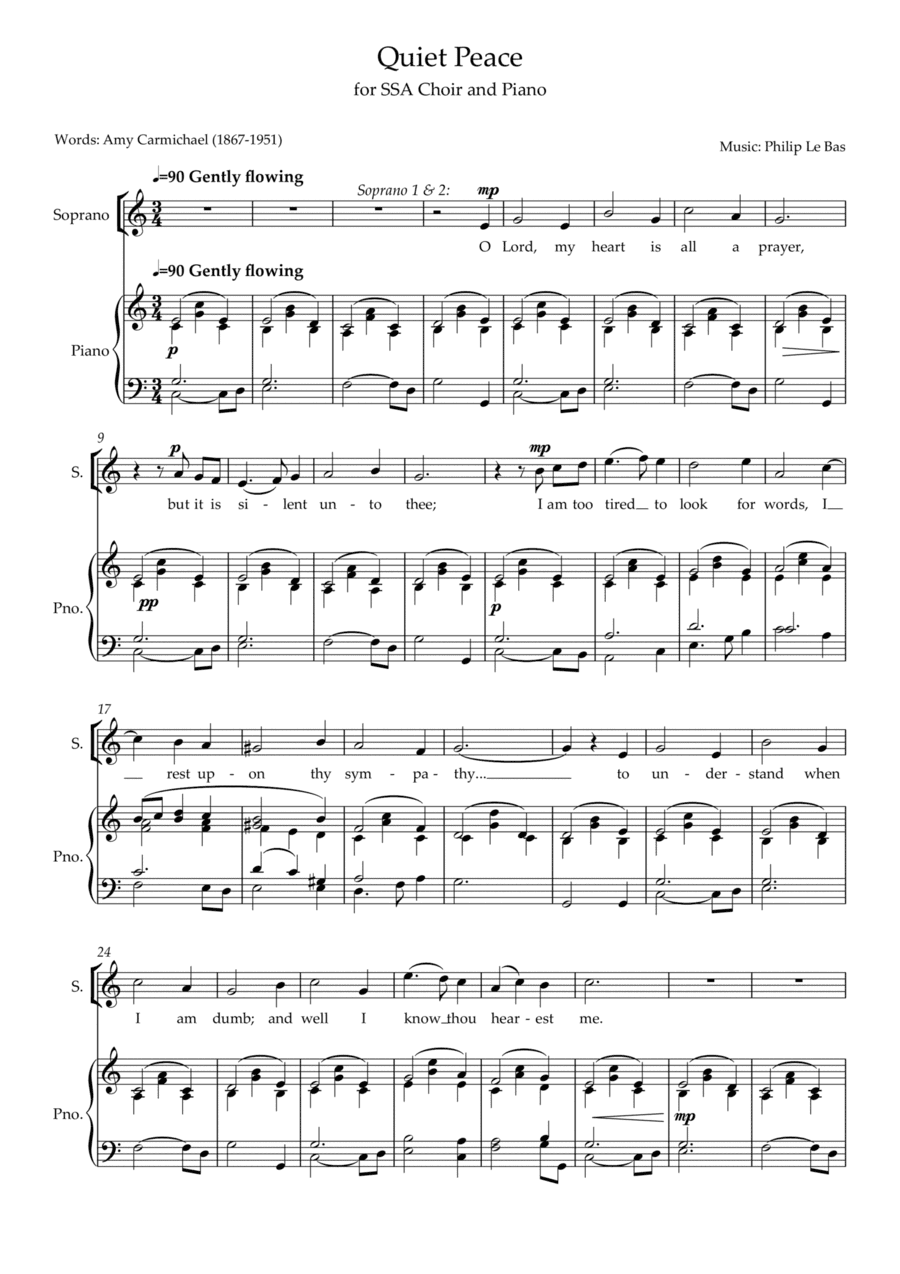 Quiet Peace (SSA choir and piano)