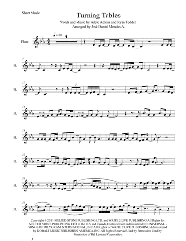Turning Tables (arr. José Daniel Morales A.)