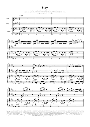 Stay (arr. Henrique F Mangoni)