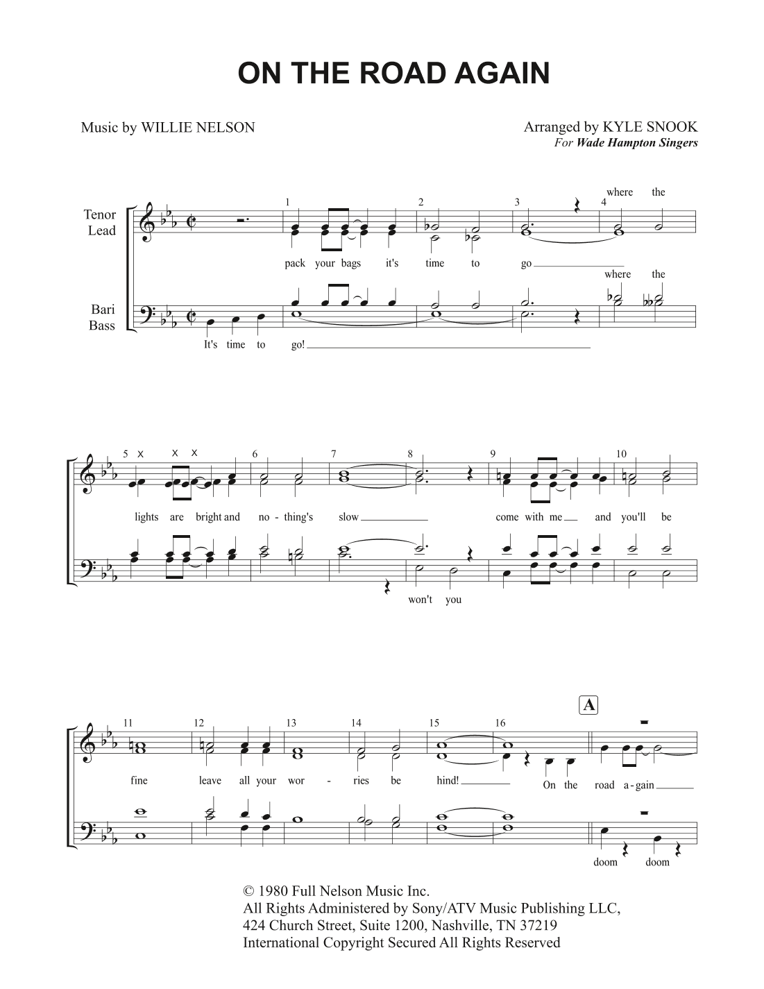 On The Road Again (arr. Kyle Snook)