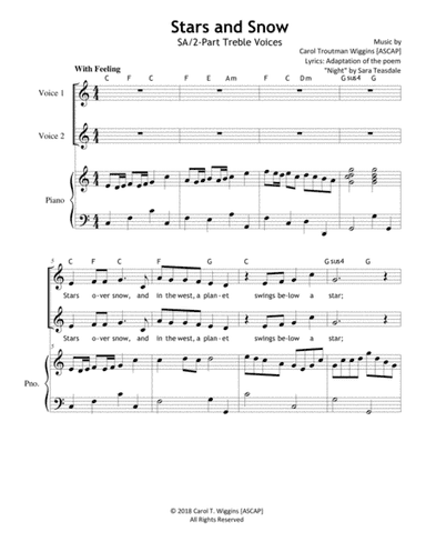 Stars and Snow (SA/2-Part Treble Voices)