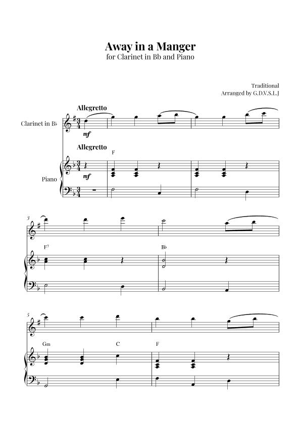 Away in a Manger (arr. G.D.V.S.L.J)