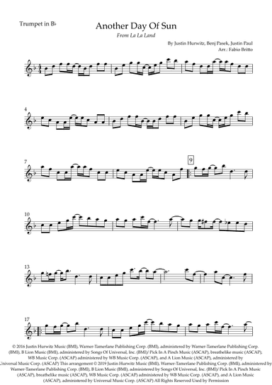 Another Day Of Sun (arr. Fabio Britto)