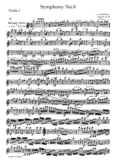 Beethoven Symphony No.8 all mvts. for String Quintet, CB092 (arr. S. A. Steiner)