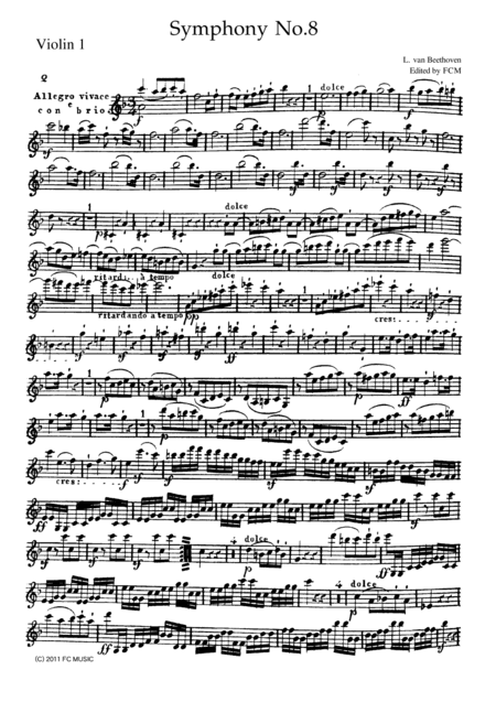 Beethoven Symphony No.8 all mvts. for String Quintet, CB092 (arr. S. A. Steiner)